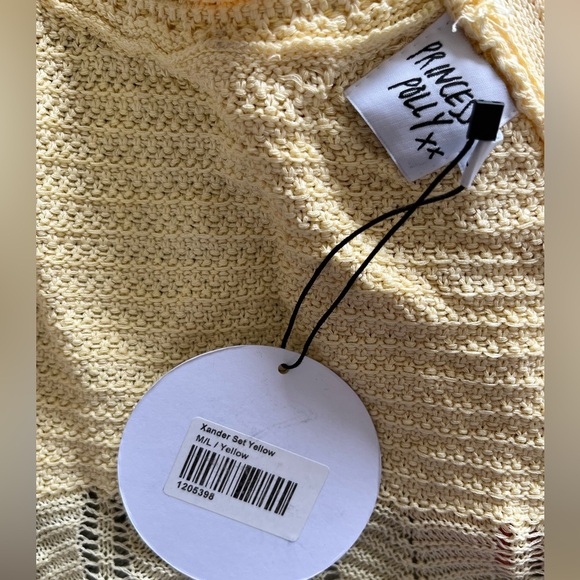 NWT Princess Polly Cropped crochet knit yellow top - Picture 7 of 14